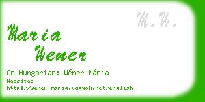 maria wener business card
