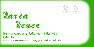 maria wener business card